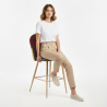 Buy Patchwork Upholstered Stool - Scandinavian - 66cm - Bennett Multicolour 61289 at MyFaktory